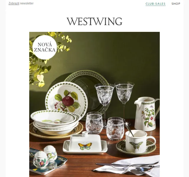 Westwing: Portmeirion premiéra a slevy na nábytek – červen 2026 | Nuslet.cz