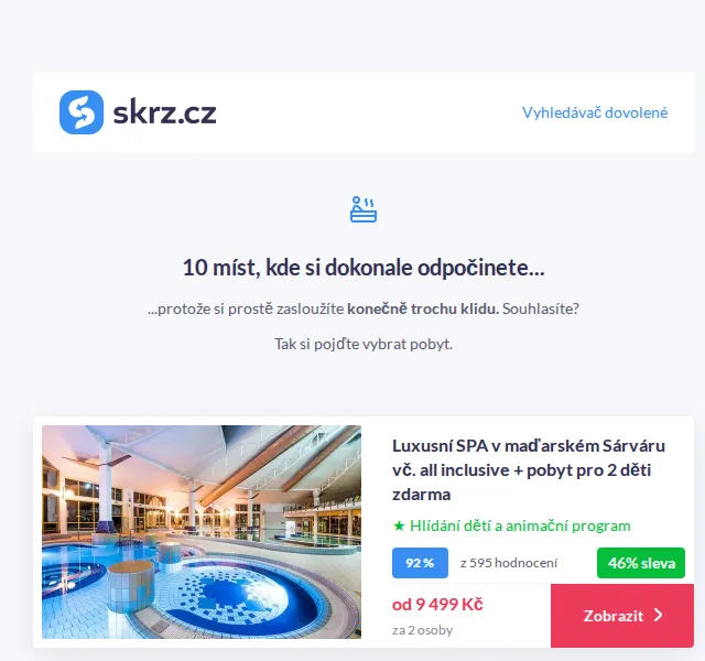 Vánoce na Skrz: Sárvár se slevou 46 % – červenec 2026 | Nuslet.cz