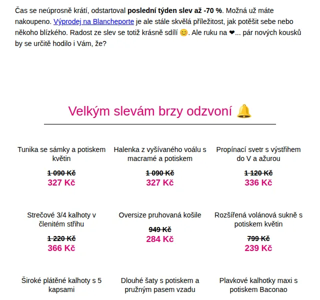 Blancheporte: Slevy až -70 % + doprava zdarma – červenec 2026 | Nuslet.cz