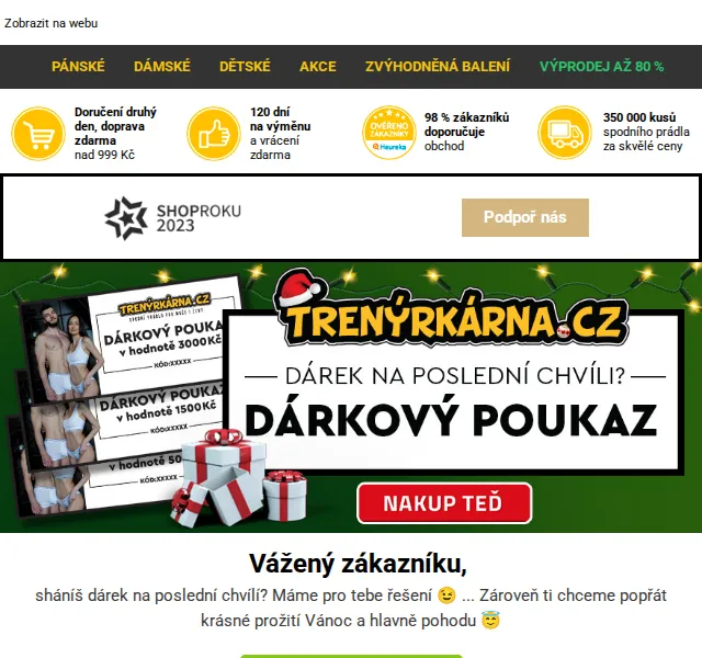 Trenýrkárna: dárkové vouchery až 2000 Kč – červen 2026 | Nuslet.cz