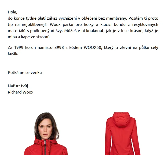 Richard Woox: parka za 1999 Kč místo 3998 Kč – červen 2026 | Nuslet.cz