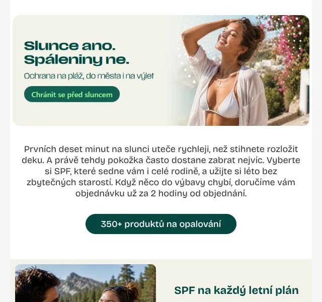 Pilulka.cz: SPF a péče po opalování – Červenec 2026