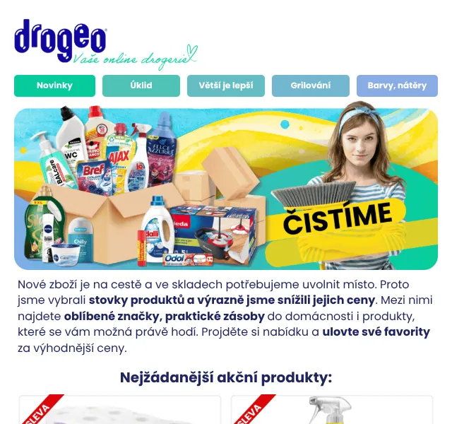 Drogeo: Výprodej se slevami až 67 % – srpen 2026