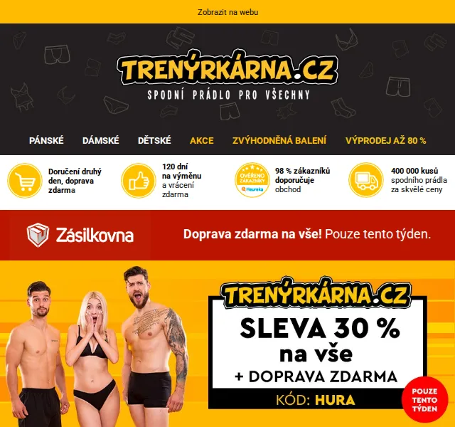 Lukáš z Trenýrkárna.cz: Sleva až 67 % na prádlo – červen 2026 | Nuslet.cz