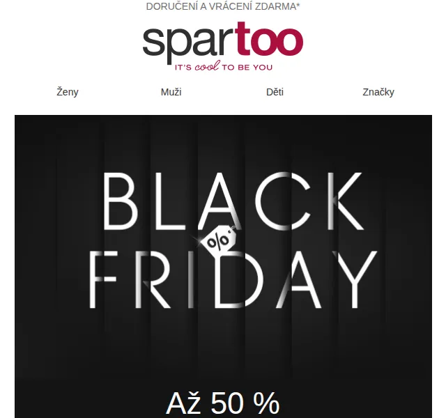 Spartoo: Black Friday – až 50 % na boty – listopad 2021 | Nuslet.cz