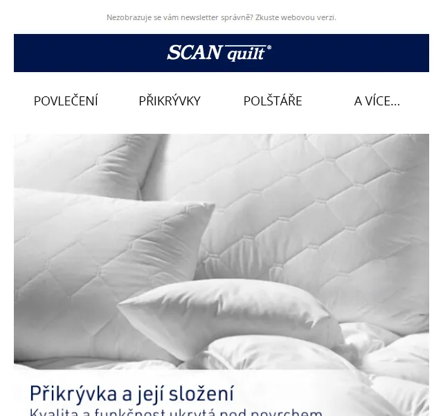 SCANquilt.cz: povlečení a polštáře se slevou – červenec 2026 | Nuslet.cz