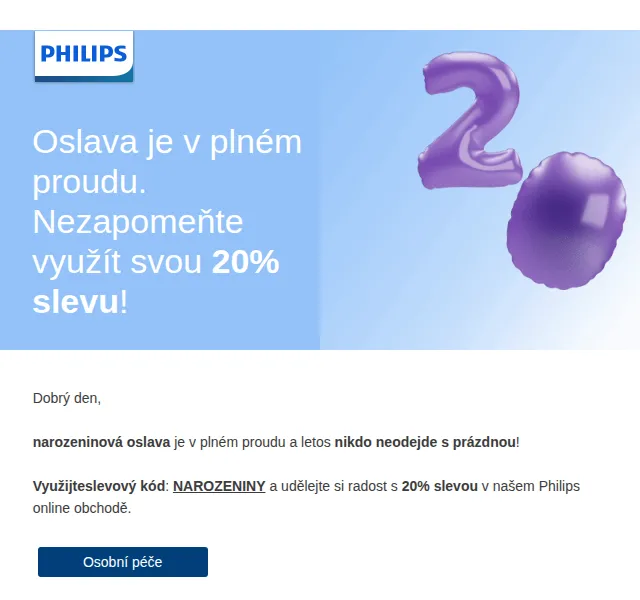 Philips: 20% sleva na narozeniny – červenec 2026 | Nuslet.cz