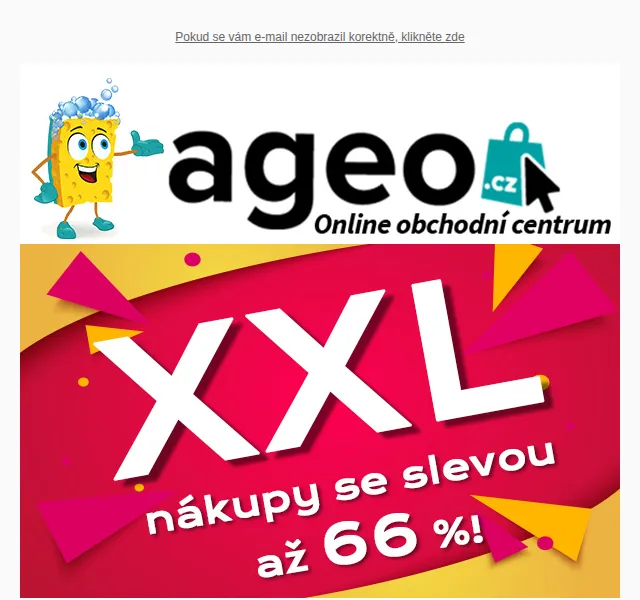Ageo.cz: XXL balení se slevou až 66 % – červen 2026 | Nuslet.cz