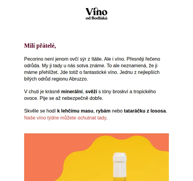 Jitka za Víno od Bodláků: Víno Pecorino – červenec 2026 | Nuslet.cz