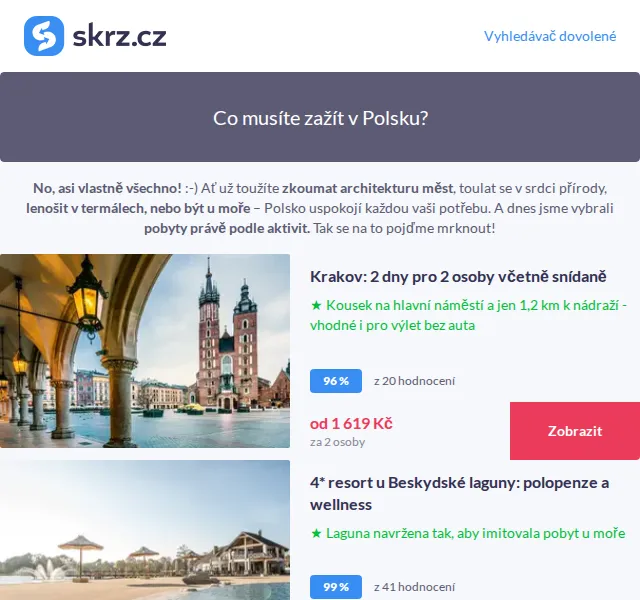 Vánoce na Skrz: Polsko od 1 619 Kč – červen 2026 | Nuslet.cz