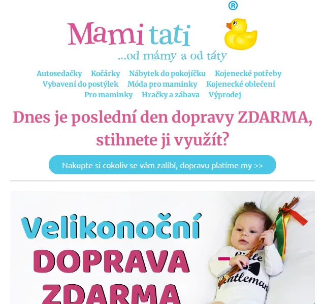 Mamitati.cz: Doprava ZDARMA nad 500 Kč a nová kolekce Baby Nellys – červenec 2026 | Nuslet.cz