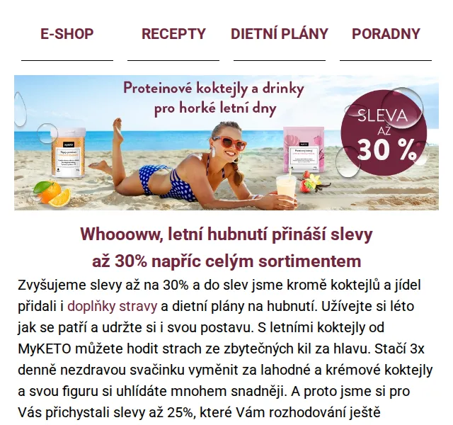 MyKETO: Slevy až 30 % na koktejly, jídla a doplňky stravy – červen 2026 | Nuslet.cz