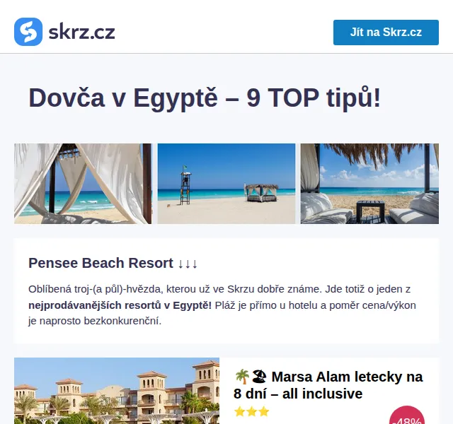 Vánoce na Skrz: Egypt all inclusive od 11 590 Kč – červen 2026 | Nuslet.cz
