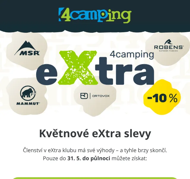 4camping.cz: -10 % Mammut, MSR, Ortovox – květen 2026