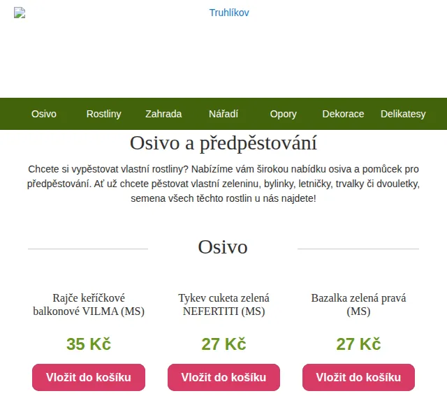 Truhlíkov.cz: Osivo a předpěstování – červenec 2026 | Nuslet.cz