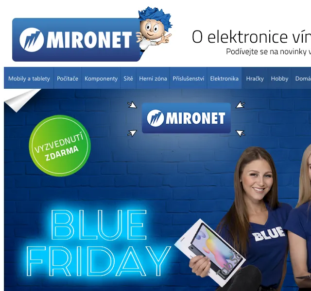 Mironet: Blue Friday – stovky zlevněných produktů – listopad 2026 | Nuslet.cz