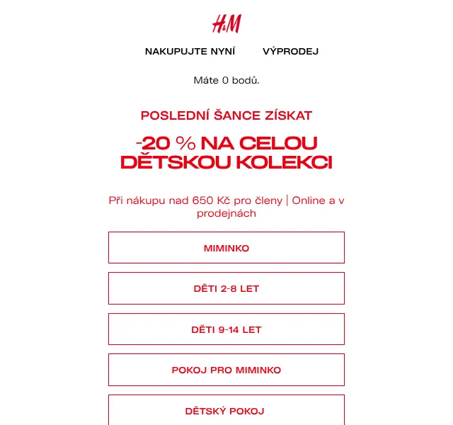 H&M Fashion: -20 % na dětskou kolekci – duben 2026