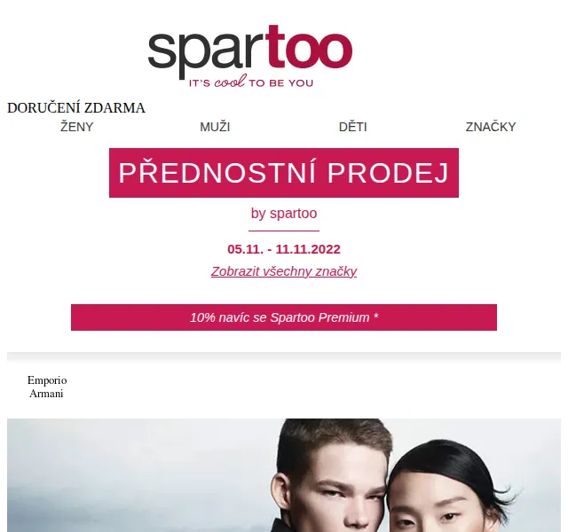 Spartoo: Slevy až -50 % na Emporio Armani, Roxy a Skpat – červen 2026 | Nuslet.cz