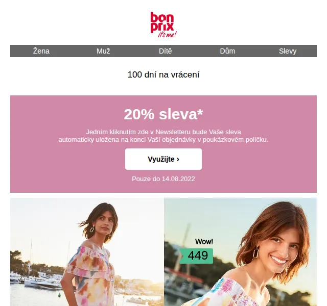 bonprix: 20% sleva na letní módu – červen 2026 | Nuslet.cz