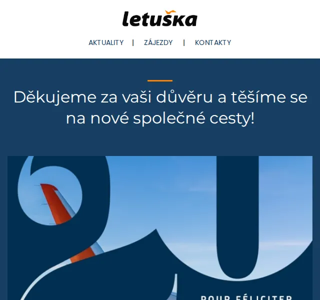 Letuška.cz: Děkujeme za vaši důvěru – červenec 2026 | Nuslet.cz