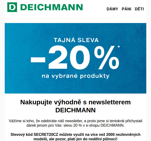 DEICHMANN: 20% sleva na více než 2000 modelů – červenec 2026 | Nuslet.cz