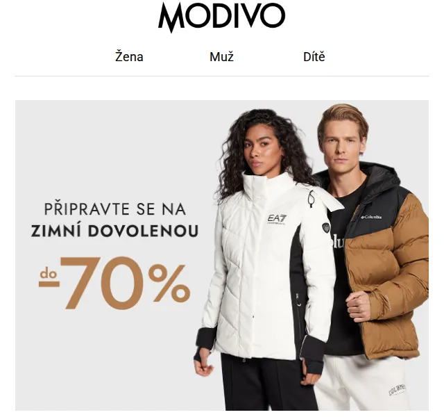 Modivo: slevy až -70 % na zimní módu – červen 2026 | Nuslet.cz