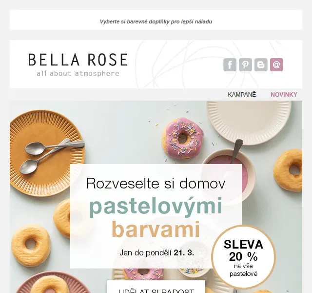 Bella Rose: SLEVA 20 % na pastelové doplňky – červen 2026 | Nuslet.cz