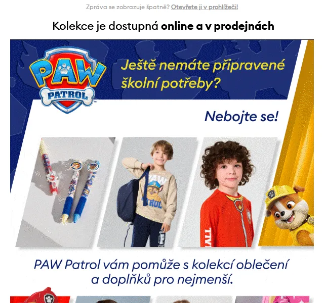 Sinsay: Hrdinové z Paw Patrol a Garfield – červen 2026 | Nuslet.cz