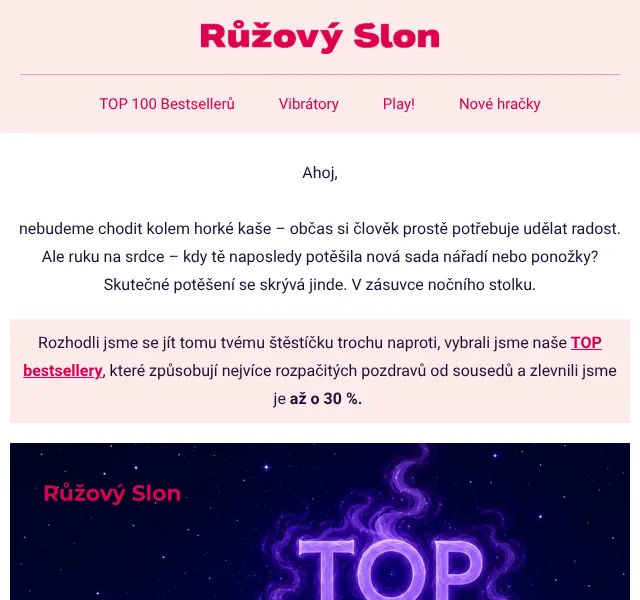 Růžový slon: Bestsellery až o 30 % levněji – červenec 2026