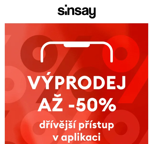 Sinsay: Výprodej až -50 % v aplikaci – červenec 2026 | Nuslet.cz
