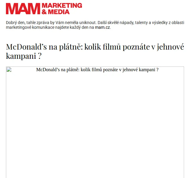 Marketing & Media: McDonald’s filmová menu – červen 2026 | Nuslet.cz
