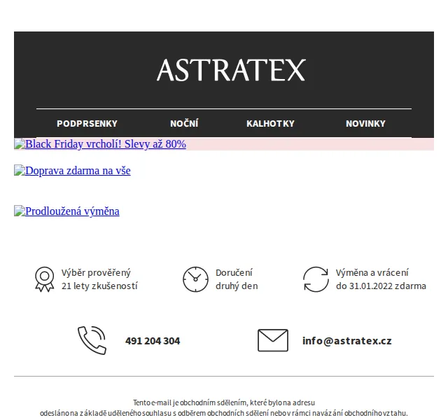 Astratex.cz: Až 80% slevy Black Friday – červen 2026 | Nuslet.cz