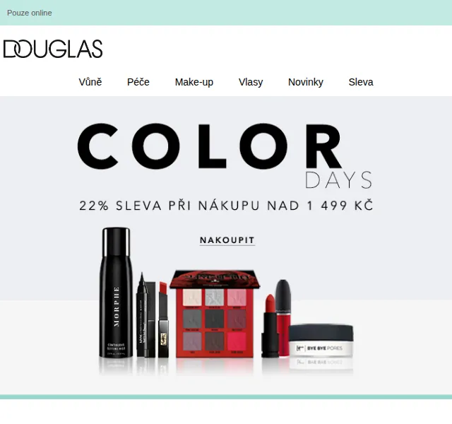 Douglas CZ: Color Days – 22% sleva na líčení – červen 2026 | Nuslet.cz