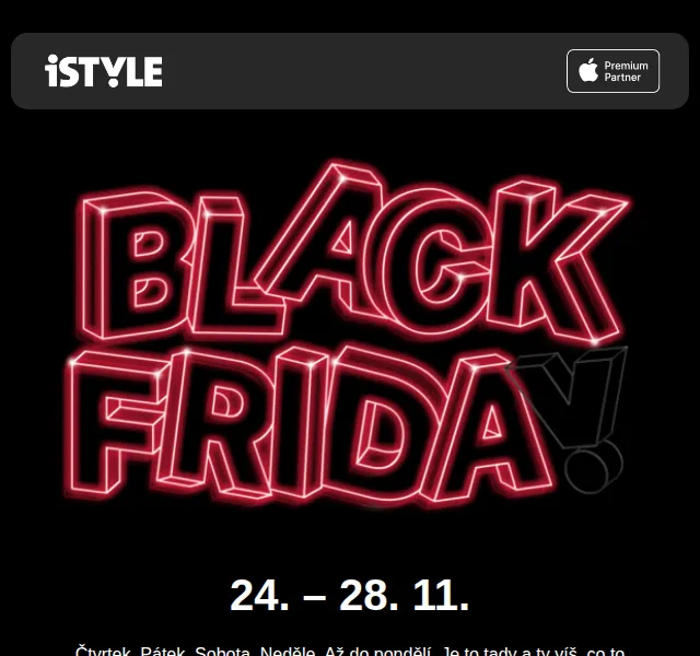 iSTYLE: Black Friday na Apple produkty – listopad 2022 | Nuslet.cz