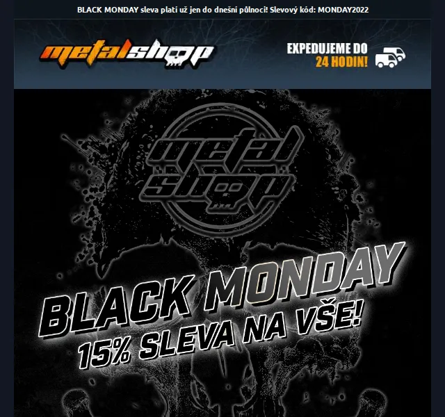 METALSHOP: 15% sleva BLACK MONDAY – červen 2026 | Nuslet.cz