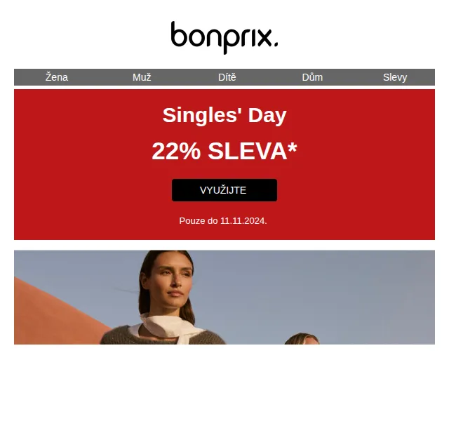 Bonprix: 22% sleva na vše – Singles' Day (listopad 2024) | Nuslet.cz