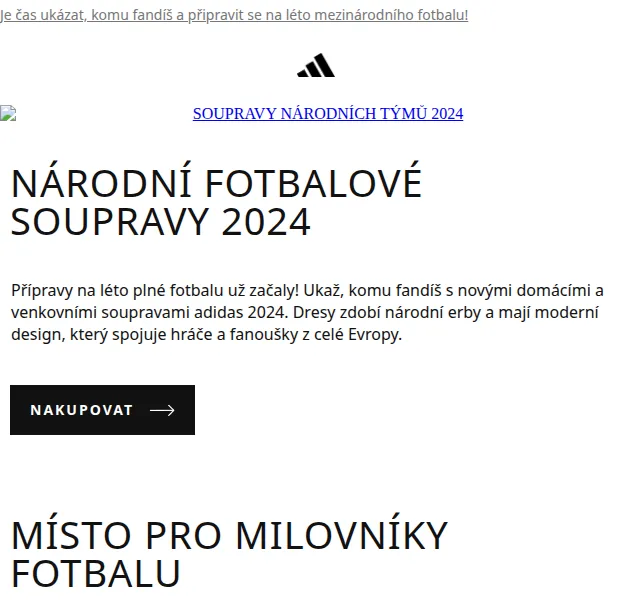 adidas: Národní fotbalové soupravy 2024 – červenec 2026 | Nuslet.cz