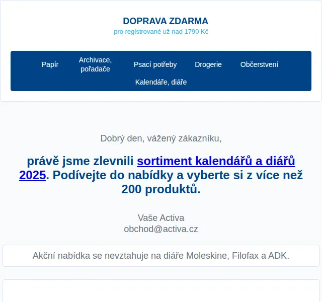 Activa: Kalendáře a diáře 2025 se slevou až 30 % – červen 2026 | Nuslet.cz