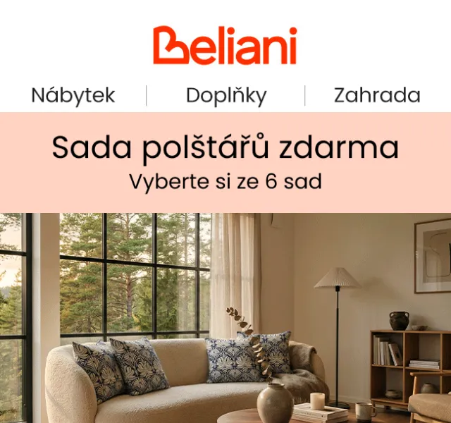 Beliani.cz: Polštáře zdarma ke nákupu – duben 2026