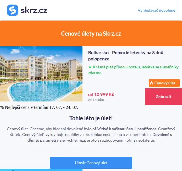 Vánoce na Skrz: last minute k moři od 4 580 Kč – červen 2026 | Nuslet.cz