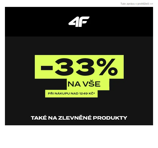 4Fstore.cz: Sleva roku -33 % na vše – červen 2026 | Nuslet.cz