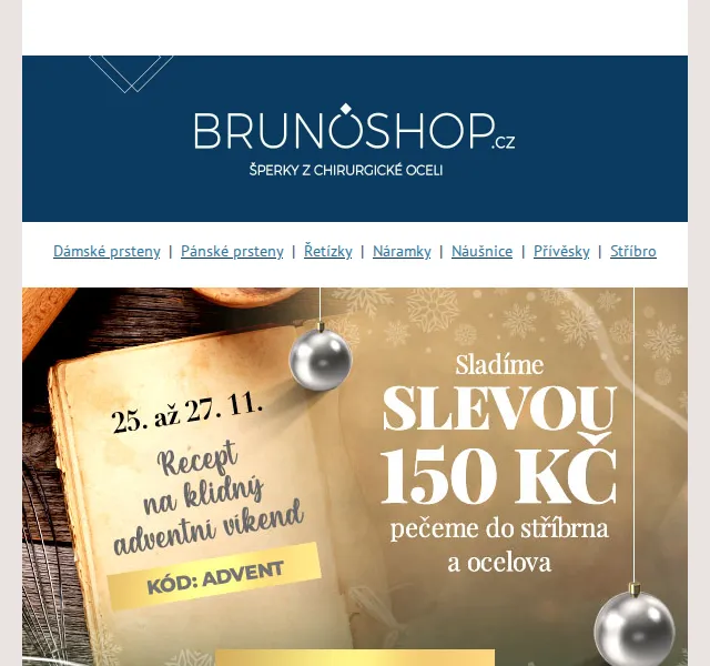 BRUNOshop: sleva 150 Kč na šperky – červen 2026 | Nuslet.cz