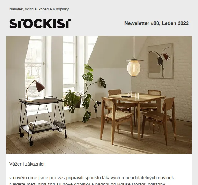 Stockist.cz: Design Sale slevy až 50 % + Hübsch 25 % – červen 2026 | Nuslet.cz
