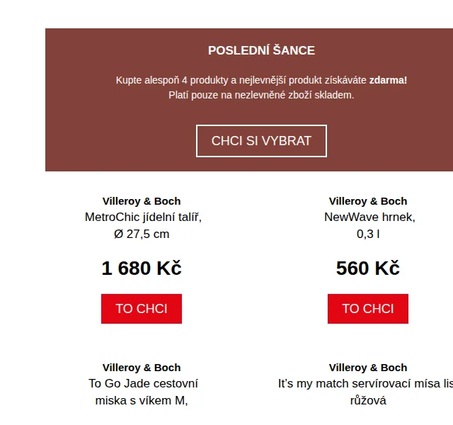 Potten & Pannen: akce 3+1 zdarma Villeroy & Boch a Rosenthal – červen 2022 | Nuslet.cz