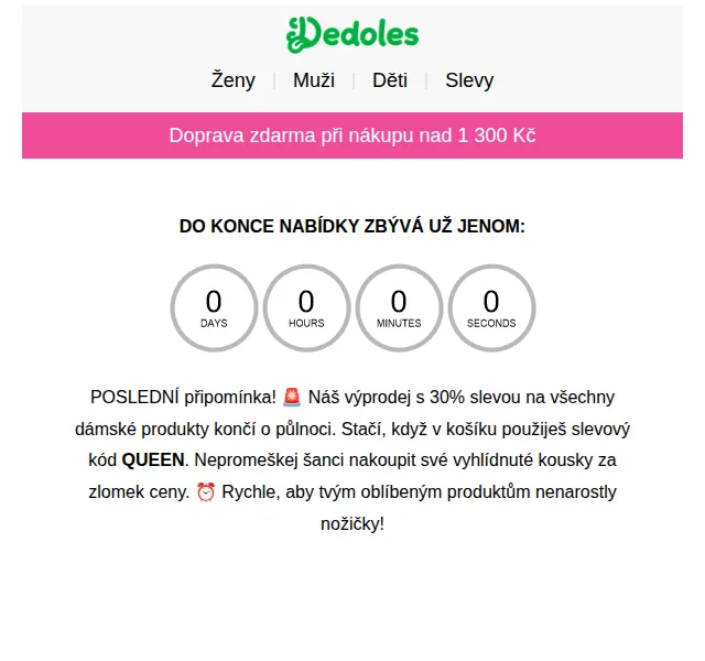 Dedoles: 30% sleva na vše pro ženy – červen 2026 | Nuslet.cz