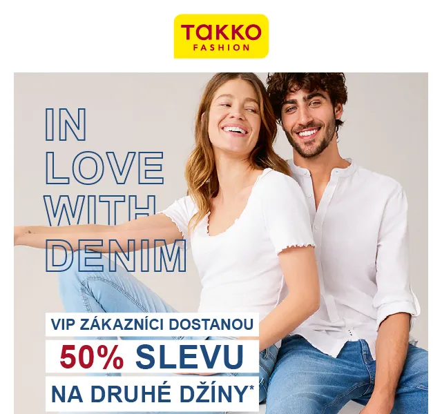 Takko Fashion: Sleva 50 % na druhé džíny – červen 2026 | Nuslet.cz