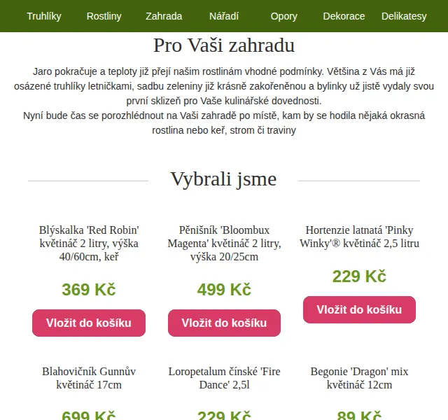 Truhlíkov.cz: Rostliny a keře od 89 Kč – červenec 2026 | Nuslet.cz