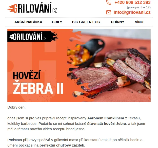 Grilování.cz: Hovězí žebra a BBQ vybavení – červen 2026 | Nuslet.cz