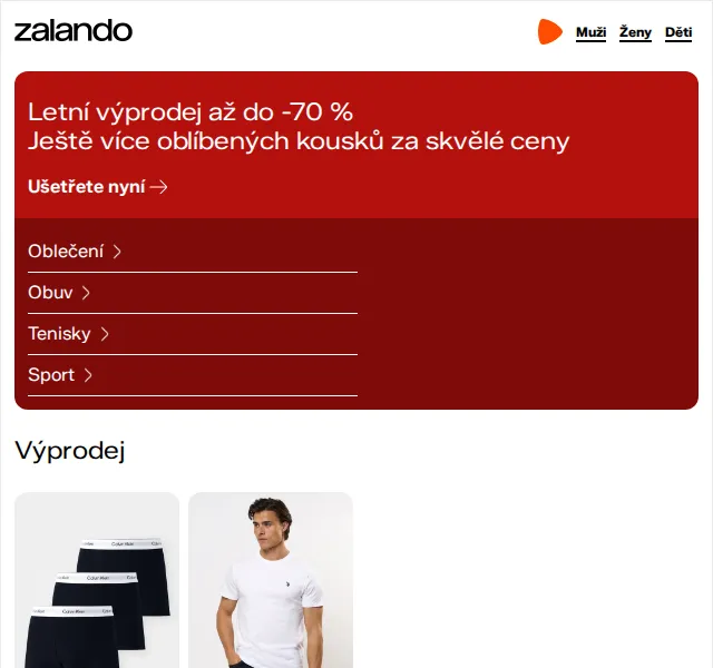Zalando: Letní výprodej až do -70 % – srpen 2026
