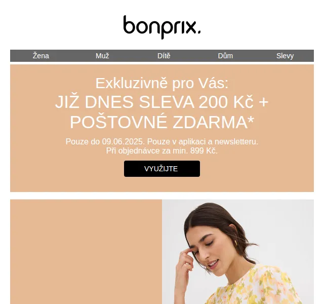 bonprix: Sleva 200 Kč a poštovné zdarma – červen 2025 | Nuslet.cz